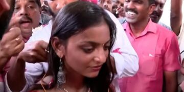 വൈറല്‍ പെണ്‍കുട്ടിക്ക് കേരളത്തില്‍ താലികെട്ട്; മൊണാലിസ വിവാഹിതയായി