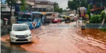 കനത്ത മഴയില്‍ നന്തി ടൗണില്‍ വെള്ളക്കെട്ട്