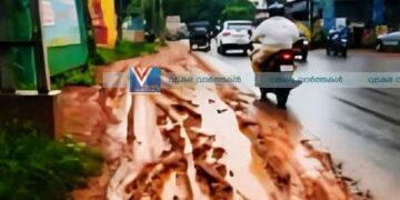 ചളി നിറഞ്ഞ് ദേശീയപാത; യാത്രക്കാര്‍ക്ക് ദുരിതം