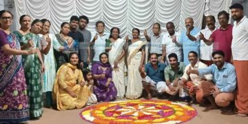 മെഗാ പൂക്കളം വര്‍ണാഭമായി