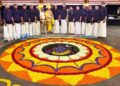 പിഷാരികാവില് ജീവനക്കാരുടെ വക ഭീമന് പൂക്കളം
