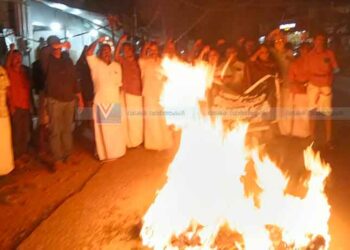 ചെമ്മരത്തൂരില്‍ ഗ്യാനേഷ്‌കുമാറിന്റെ കോലം കത്തിച്ചു