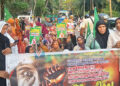 പീഡനവീരനെ അറസ്റ്റ് ചെയ്യുക; പ്രതി റഫീഖിന്റെ വീട്ടിലേക്ക് വനിതാ ലീഗ് മാര്‍ച്ച്